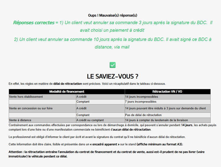Ancrage Mémoriel de type "Le Saviez-Vous", question hebdomadaire pour valider un parcours de formation